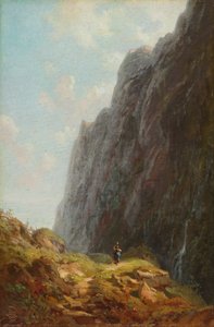 Paysage de montagne avec bergère dans la région du Wendelstein