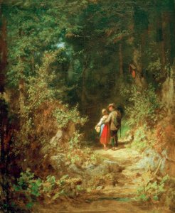 Couple amoureux dans la forêt
