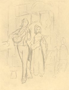 Chanteur de rue, milieu-fin XIXe siècle, vers 1924 - Carl Spitzweg