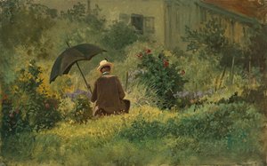 Le peintre dans le jardin, vers 1860 - Carl Spitzweg