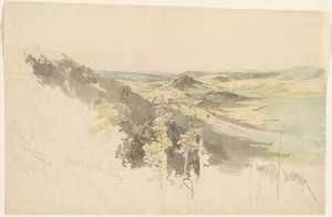 Paysage vallonné avec le château de Landsberg - Carl Wagner