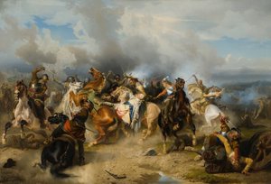 Mort du roi Gustave II Adolphe de Suède à la bataille de Lützen, 1855 - Carl Wahlbom