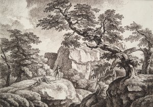 Trois soldats dans un paysage vallonné - Carl Wilhelm Kolbe the elder