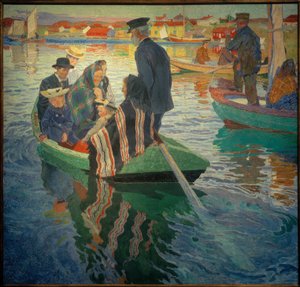 Paroissiens dans un bateau