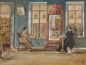 Acteur Nikolay Osipovich Dur 1807-1839 avec sa femme dans le salon, 1839 - Carl von Hampeln