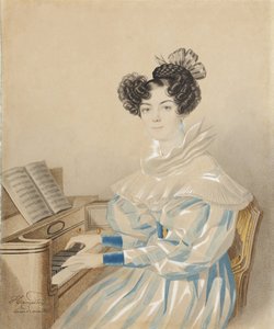 Portrait de Tatiana Petrovna Lvova 1789-1848, née Poltoratskaya, 1820s - Carl von Hampeln