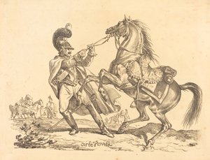 Cuirassier retenant son cheval qui se cabre - Carle Vernet