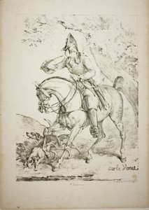 Chasseur à cheval sonnant du cor - Carle Vernet