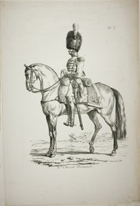 Garde royale, soldat normand monté et cheval, n° 2 - Carle Vernet