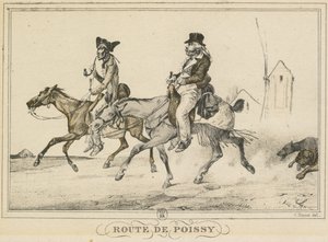 Scènes de la vie quotidienne, routes et chemins : Route de Poissy, 1816 - Carle Vernet