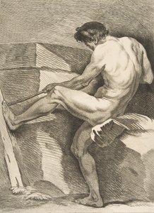 Un Académie : Homme tirant une corde - Carle van Loo