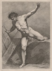 Homme grimpant avec les bras étendus - Carle van Loo