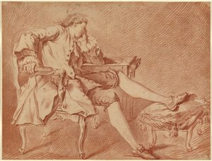 Gentleman se prélassant dans un fauteuil - Carle van Loo