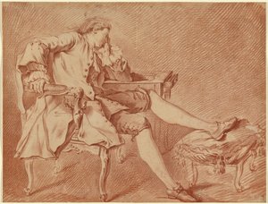 Gentilhomme allongé dans un fauteuil - Carle van Loo