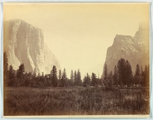 En haut de la vallée depuis le pied du sentier Mariposa, Yosemite, no. 9 - Carleton E. Watkins