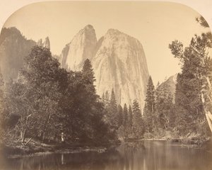Cathedral Rock, vue de la rivière, 1861 - Carleton Emmons Watkins