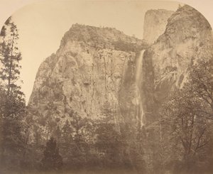 Pohono, Bridal Veil, 900 pieds, Yosemite, 1861 - Carleton Emmons Watkins