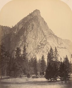 Les Trois Frères, vue de face, 4480 pieds, 1861 - Carleton Emmons Watkins