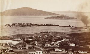 Alcatraz et Black Pt. depuis Russian Hill, S.F.