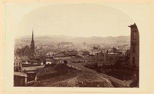 [Vue de la résidence de M. Crocker, Cal St. Hill, en regardant vers le sud-est]. - Carleton Watkins