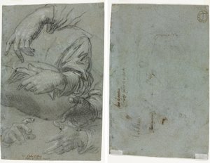 Études de mains (recto); Esquisse de la tête d
