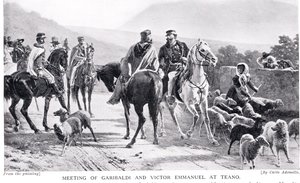 Rencontre de Garibaldi et Victor Emmanuel à Teano, illustration de 