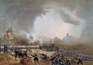 Attaque des Piémontais à Madonna della Scoperta, bataille de Solferino, 24 juin - Carlo Bossoli
