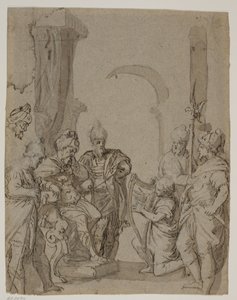 David jouant de la harpe pour le roi Saül