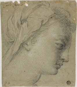 Tête de femme de profil à droite