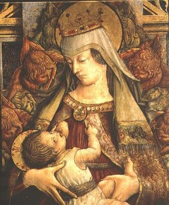 Madone allaitant son Enfant (détail) - Carlo Crivelli