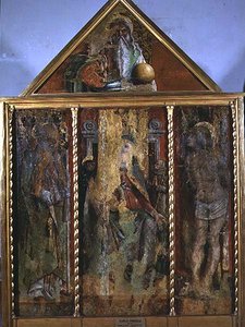 Madone et enfant avec des saints, le premier triptyque de Valle Castellamo
