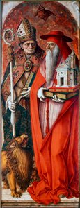 Polyptyque de la cathédrale de Camerino : Saint Jérôme et Saint Augustin - Carlo Crivelli