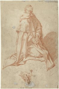 Étude pour un moine priant, agenouillé, de profil vers la droite - Carlo Donelli