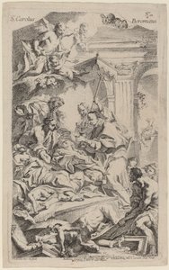 Saint Charles Borromée donnant la dernière communion aux victimes de la peste - Carlo Innocenzo Carlone