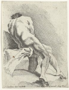 Homme nu assis, vu de dos - Carlo Innocenzo Carlone