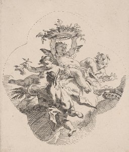 Putti tenant des fleurs - Carlo Innocenzo Carloni