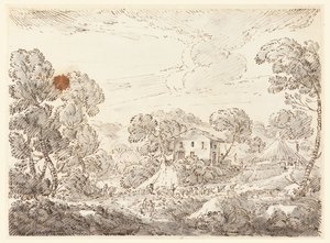 Habitation paysanne dans un pays boisé