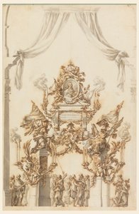 Conception pour un catafalque pour Charles Emmanuel III de Sardaigne - Carlo Marchionni