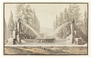 Conception pour une fontaine dans un parc - Carlo Marchionni