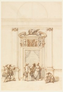 Conception pour le portail nord, Grande Galerie, Villa Albani, Rome, Italie - Carlo Marchionni