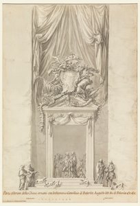 Porte de San Salvatore in Lauro avec décoration pour les funérailles du roi Frédéric Auguste III de Pologne, Rome, Italie - Carlo Marchionni