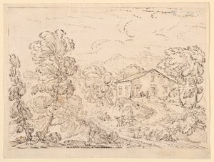 Dessin, Une trattoria dans les bois, 1760-1770 - Carlo Marchionni