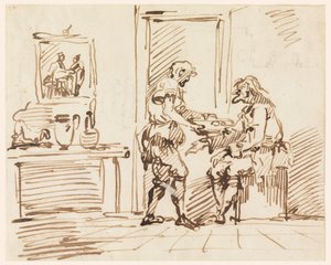 Dessin, Scène de genre, 1725-50 - Carlo Marchionni