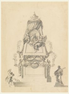 Dessin, Catafalque pour un roi, vers 1765 - Carlo Marchionni