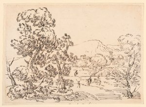 Dessin, paysage boisé, 1750-1770 - Carlo Marchionni