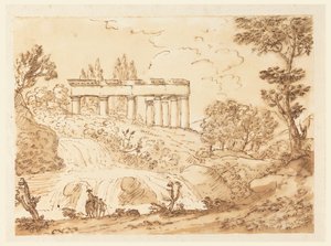 Paysage avec ruines de temple - Carlo Marchionni