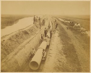 Aqueduc de Venise (nouvelle conduite). Chantier de la digue - Carlo Naya