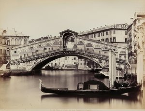 Vue sur le Grand Canal avec le pont du Rialto à Venise - Carlo Naya