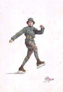 Homme seul patinant - Carlo Pellegrini