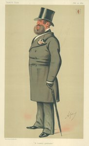 Sir Henry Josias Stracey, un gentilhomme de campagne, 10 juillet 1875, caricature de Vanity Fair - Carlo Pellegrini